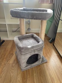 Cat Climbing Frame with little cubbie hole.