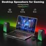 C30 Bluetooth PC Speakers for Desktop Computer, Monitor, Laptop, Gaming, 3.5mm Aux input, USB Powered, Colourful LED Lighting, Stereo 2.0, 1 Pair Image 6