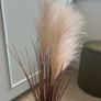blue glass vase with fluffy reeds Image 4
