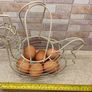 Vintage Style Wire Chicken Egg Basket / Holder Image 3