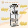 143cm Cat Tree, Big Cat Tower with Large Hammock for Indoor Cats Image 4