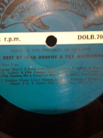 Sean Dunphy   The best of LP irish  &  Hoe downers Lp