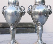 Antique Oxford Silver Plated Lead Salt and Pepper Shakers