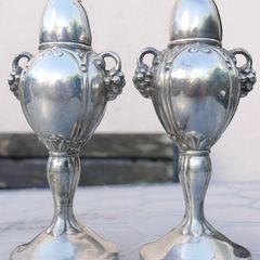 Antique Oxford Silver Plated Lead Salt and Pepper Shakers