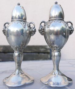 Antique Oxford Silver Plated Lead Salt and Pepper Shakers