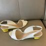 Charlie & Keith ladies white and yellow sling back shoes Image 3