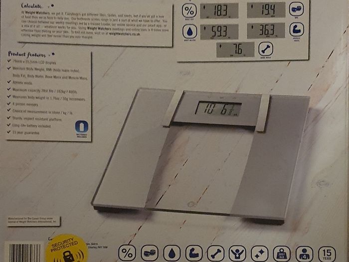 Weighwatchers Ultra Slim Glass Analyser scale