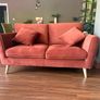 2 x IVY Rust Velvet 2 Seater Sofa Image 4