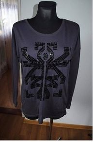 Madonna grey sequin long sleeve top size M UK12/14 EU40/42 Postage included