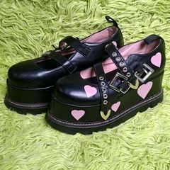 La Moda 38/5.5 heart platform Mary Jane's
