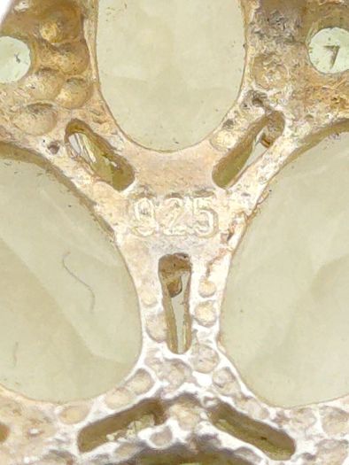 Vintage 925 Sterling Silver Citrine & Peridot Pendant