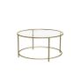 Round Coffee Table, Living Room Table with Steel Frame, Salon Table, Side Table, Pearl White/Slate Grey Image 6