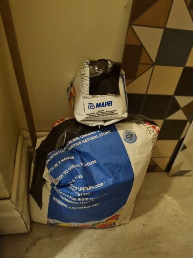 Mapei Quick Set Tile Adhesive & Grey Grout (Part Used)