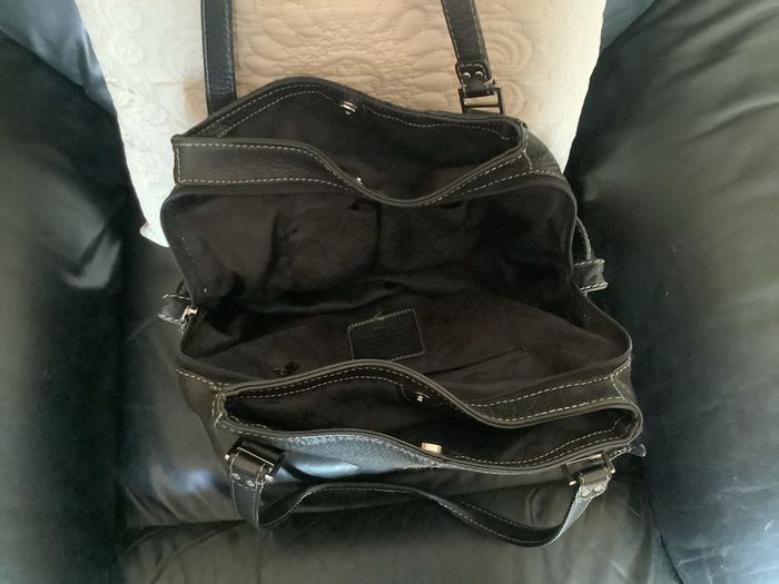 Fossil black leather shoulder bag