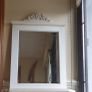 French country cream floral mirror with shelf Image 4