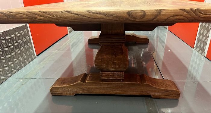 Rustic Solid Wood Trestle Coffee Table