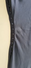 COS black satin bias cut dress