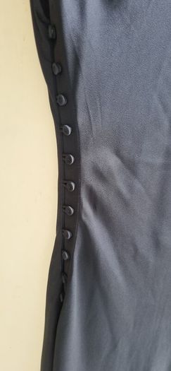 COS black satin bias cut dress