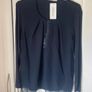 top Bnwt navy chiffon & embelished front sunwear brand European brand size 38 Image 2