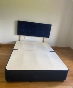 Navy blue divan bed and mattress 300 ONO