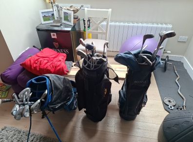 Golf clubs and bags