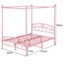 Canopy Bed Frame with Ornate European Style Headboard & Footboard Sturdy Steel Perfectly Fits Your Mattress Easy DIY Assembly All Parts Included Image 4