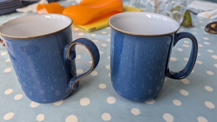 denby imperial blue mugs