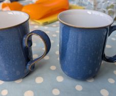 denby imperial blue mugs