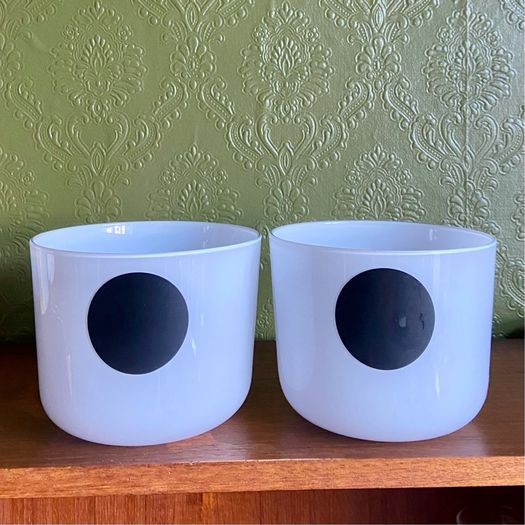 Pair of vintage glass IKEA plant pots