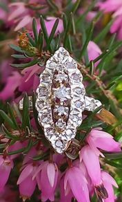 Antique Art Deco Marquise Diamond Ring 18ct Gold
