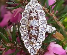 Antique Art Deco Marquise Diamond Ring 18ct Gold
