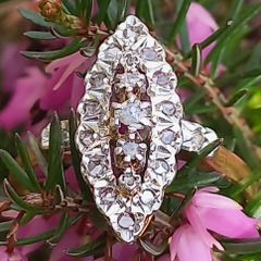 Antique Art Deco Marquise Diamond Ring 18ct Gold