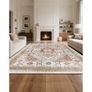 Area Rug, 8 x 10 ft Large Washable Rug, Non-Slip and Tear-Resistant Soft Carpet, Pet & Child Friendly Vintage Area Rugs, Indoor Mat for Bedroom, Living Room, Kids Room, Office, Brown Red Image 2