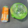 Vintage Sowerby Green glass bowl on three feet Image 2