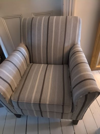 striped armchair