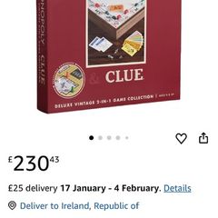 Monopoly & cluedo deluxe vintage 2 in 1