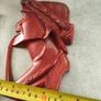 Vintage Wooden Carved Native American Man and Woman Heads w Pipes Wall Art Image 3