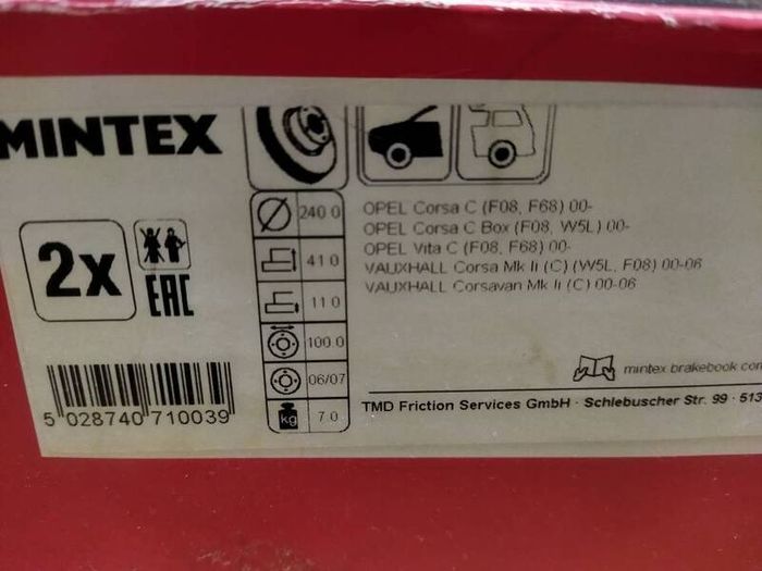 Mintex brake discs