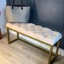 Metal bench with velvet seat 100x30 Image 5