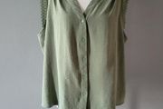 Remplie khaki sleeveless blouse, Size 1X / 20