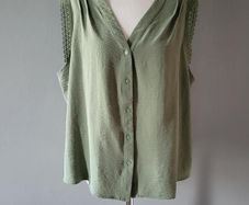 Remplie khaki sleeveless blouse, Size 1X / 20