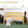 2 Seater Wooden Garden Bench with Armrest, Outdoor Furniture Chair for Park or Balcony, Orange Image 5