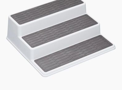 3-Tier Spice Rack for Inside Cupboard, Non-Slip Kitchen Shelf Organiser, 26 x 23 x 8.5cm, White/Grey