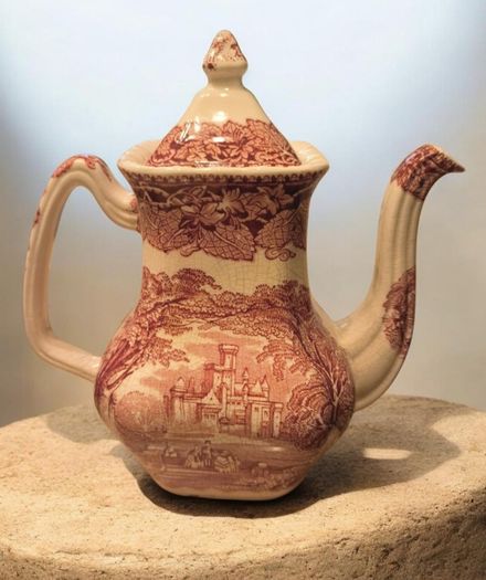 Vintage Masons Vista Pink Coffee Pot