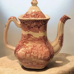 Vintage Masons Vista Pink Coffee Pot