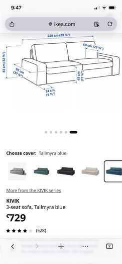 kivik blue sofa