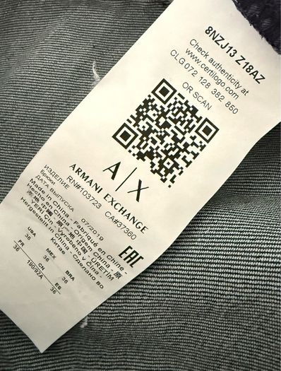 Armani Exchange Dark Blue Jeans 36