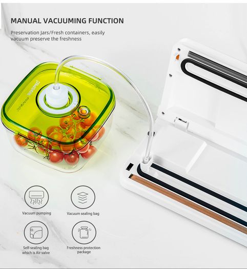 BRAND NEW Automatic Vacuum Sealer With Free Vaccum Sealing Bags Packing Machine Food Storage Packer For Dry Wet Food Perservation