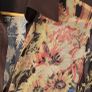 JUST CAVALLI brown sheer floral blouse with silk collar and cuff Sz 44 (Fit 10-12UK) Image 8