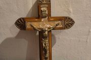 Vintage Wooden "Last Rites" Crucifix